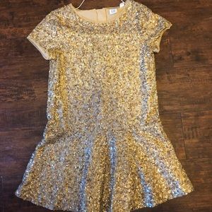 Gap kids gold and sliver sequin dress